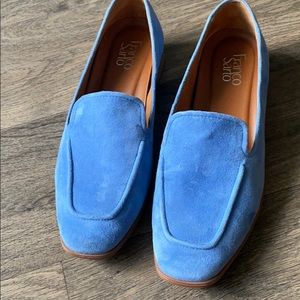 Blue suede Franco sarto loafers